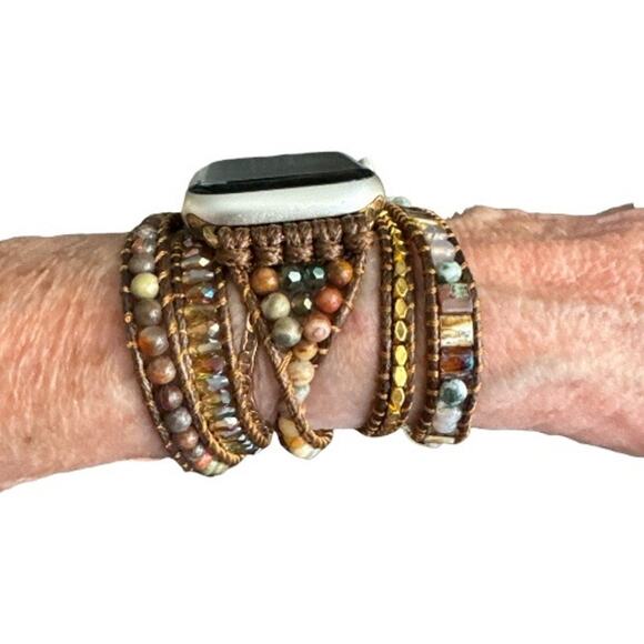 Beaded Apple Watch Bracelet Neutral Colors no watch - Picture 1 of 8